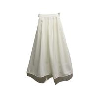 Long Skirts For Women Simple High Waist Big Swing Pleated Skirt Grade A Line(White,S)