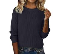 Long Sleeve Sweater Women Crewneck Soft Warm Cashmere Pullover Ladies Basic Solid Color Knit Fall Winter Ribbed Tops