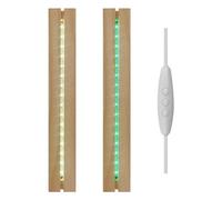 Long socle lumineux LED en bois pour verre acrylique, lumière colorée en bois avec interrupteur USB, base d'affichage pour verre cristal, résine (2 pièces)
