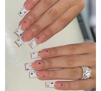 Long Square Press Sur Les Ongles Avec Des Décorations Complets Couvertures Fausses Arts De Manucure Pour Look Élégant 24pcs Nail Art Bricolage