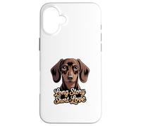 Long Story Short Love (Portrait de Teckel) Coque pour iPhone 16 Plus