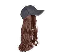 Long Synthetic Baseball Cap Wig Wave Wigs Naturally Synthetic Hat Wig Adjustable for Girl Party (Color : Light Brown)