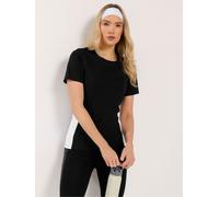 Long Tall Sally Long Tall Sally Black Active Colour Block Short Sleeve Top