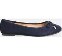 Long Tall Sally Long Tall Sally Blue Wide-Fit Ballerina Faux Suedette Pumps Blue EU 40 (UK 7)