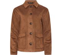 Long Tall Sally Long Tall Sally Brown Suedette Trucker Jacket