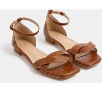 Long Tall Sally Long Tall Sally Brown Twisted Low Heel Sandals