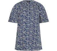 Long Tall Sally Long Tall Sally Geometric Print Half Placket Short Sleeve Blouse