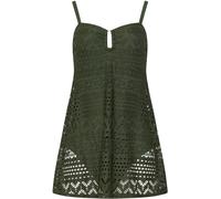 Long Tall Sally Long Tall Sally Green Crochet Skirted Swimsuit