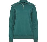 Long Tall Sally Long Tall Sally Green Zip Neck Collar Sweatshirt