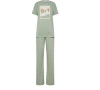 Long Tall Sally Long Tall Sally Light Green Short Sleeve Wide Leg Pyjamas Set