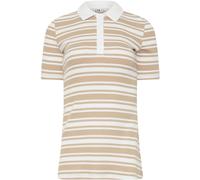 Long Tall Sally Long Tall Sally Natural Striped Polo T-Shirt Natural EU 38 Tall (UK 10 T)