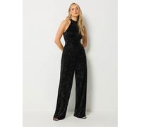 Long Tall Sally Long Tall Sally Sequin Velvet Wide Leg Jumpsuit Noir FR 50 Tall (EU 48 T)