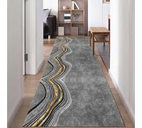 Long tapis de couloir gris 150 cm 600 cm antidérapant pour cuisine et chambre à coucher Idéal pour les entrées et les couloirs Tappeti élégant et durable pour décoration d'intérieur