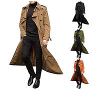 Long Trench Homme Automne Et Hiver à Manches Longues Double Boutonnage Chic élégante Manteau Long Slim Outerwear Couleur Unie Veste à Revers