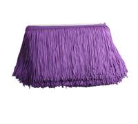 Long Trim Tassel Fringe, 1yards/Lot 15cm Long Frange Dentelle Gland Polyester Garniture Ruban Danse Latine Jupe Rideau Franges for La Couture(Purple)