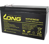 LONG WP1236W WP1236W Batterie au plomb 12 V 9 Ah sans plomb (AGM) 151 x 102 x 65 mm Connecteur plat 6,3