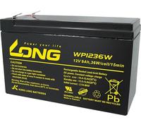 LONG WP1236W WP1236W Batterie au plomb 12 V 9 Ah sans plomb (AGM) 151 x 102 x 65 mm Connecteur plat 6,3