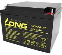 Long WP24-12 WP24-12 Batterie au plomb 12 V 24 Ah plomb (AGM) (l x H x P) 166 x 125 x 175 mm raccord à vis M5 certification VdS, auto-décharge réduite, sans