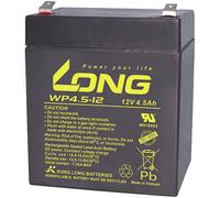 Long WP4.5-12 WP4.5-12 Batterie au plomb 12 V 4.5 Ah plomb (AGM) (l x H x P) 90 x 107 x 70 mm cosses plates 4,8 mm auto-décharge