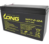 Long WP7.2-12A/F1 WP7.2-12A/F1 Batterie au plomb 12 V 7.2 Ah plomb (AGM) (l x H x P) 151 x 102 x 65 mm cosses plates 4,8 mm
