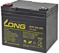 Long WPL34-12 WPL34-12 Batterie au plomb 12 V 34 Ah plomb (AGM) (l x H x P) 197 x 170 x 131 mm raccord à vis M5 auto-décharg