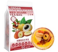 Longan Goji Wolfberry Red Jujube Tea Bag, 300g/10.58oz (6g*50bags) 桂圆枸杞红枣茶 Thé aux fruits de Goji baies de Goji, Saveur délicieuse boisson tisane, mélange de thé floral