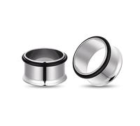 Longbeauty 1 paire d'écarteurs d'oreille G23 en titane 3 mm à 22 mm - Kit d'extension pour piercing d'oreille - Style punk - Argenté