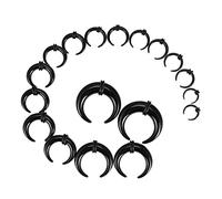 Longbeauty Lot de 18 écarteurs de septum en acrylique en forme de C pour écarteurs d'oreille, tailles 14G, 12G, 10G, 8G, 6G, 4G, 2G, 0G, 00G, Acrylique, Zircone cubique