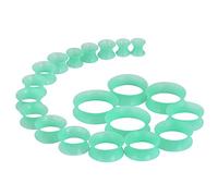 Longbeauty Lot de 20 / 10 paires de tunnels en silicone souple / dur - Kit d'extension d'oreille - Double évasé - Écarteurs flexibles, Silicone