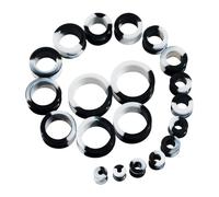 Longbeauty Lot de 20 / 10 paires de tunnels en silicone souple / dur - Kit d'extension d'oreille - Double évasé - Écarteurs flexibles, Silicone