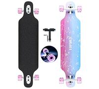 Longboard édition spéciale Board Complet y Inclus Outil en Forme de T,Érable Canadien 8 Plis, Roulements à Billes ABEC-11 High Speed, Drop-Through Freeride Skaten Cruiser Boards (Love)