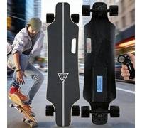 Longboard Électrique avec Télécommande Intelligente, Vitesse Maximale 25km/h et Autonomie de Déplacement 15km, Contrôle 4 Vitesses avec Affichage de Vitesse, Design de Longboard(8Km,Standard)