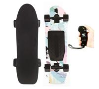 Longboard électrique avec télécommande sans fil, 4 vitesses réglables, vitesse maximale de 22 km/h, capacité de charge de 150 kg pour adultes