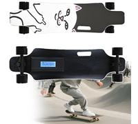 Longboard électrique tout-terrain avec télécommande, 25 km avec batterie 4400 mAh, portée de 8 km, freinage fluide et contrôle à 4 vitesses, capacité de 90 kg, type A