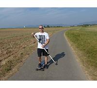 Longboard Pays De Paddle Cle 3 pieces en aluminium avec pied en caoutchouc pour le anschieben de Longboard et skateboard. Plus, 1 pied en caoutchouc de rechange pour un Plaisir. Comme Tout Le Corps d'entraenement, comme aspect de securite et e la tige lisierung dans les courbes Convient.