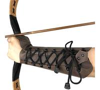 longbowmaker Protège-Bras de Tir à l’Arc Réglable en Cuir de Vache Antique Protège-Poignet 31cm/24cm Bracelet pour Adulte et Jeune