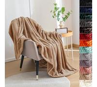 LONGCAO Couverture de Canapé Douce 120 x 160 cm Douce et Chaude, Moelleuse Couverture 300G avec Anti-Boulochage et Bord Ourlé Plaid en Microfibre pour Chambre Hotêl Maison, Kaki