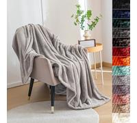 LONGCAO Couverture de Canapé Douce 120 x 160 cm Douce et Chaude, Moelleuse Couverture 300G avec Anti-Boulochage et Bord Ourlé Plaid en Microfibre pour Chambre Hotêl Maison, Gris Clair
