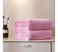 LONGCAO Couverture Jeté de Canapé 180 x 220 cm Douce et Chaude, Moelleuse Couverture 300G avec Anti-Boulochage et Bord Ourlé Plaid Doux et Chaud pour Canapé, Fauteuil et Lit, Rose