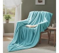 LONGCAO Plaid Couverture Polaire 160 x 300 cm Super Doux, Confortable et Élégant, Facile à Entretenir, Parfait pour Le Cocooning Plaid Doux et Chaud pour Canapé, Fauteuil et Lit, Bleu Ciel