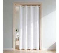 LONGCAO Rideau à Oeillets 70 x 210 cm Tenture Opaque à Oeillets Isolation Lumiere UV Decoration Rideaux Salon Rideau pour Salon, Chambre, Blanc