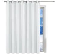 LONGCAO Rideau Occultant 160 x 240 cm Tenture Opaque à Oeillets Isolation Lumiere UV Decoration Lot de 1 Rideau Occultant pour Chambre Salon, Blanc
