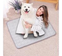 LONGCAO Tapis de Refroidissement 150 x 100 cm Rester Au Frais Intérieur Extérieur Plus Durable avec Gel Non Toxique Tapis Rafraichissant Chien Chats pour Été et Canicule, Gris
