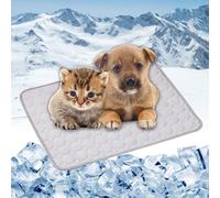 LONGCAO Tapis de Refroidissement 150 x 100 cm Tapis de Gel Non-Toxique Auto-Refroidissant Durable Animaux en Été Rafraîchissant pour Animaux pour Chiens et Chats, Gris