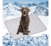 LONGCAO Tapis Rafraichissant Chien 150 x 100 cm Tapis de Gel Non-Toxique Auto-Refroidissant Durable Animaux en Été Rafraîchissant pour Chien pour Été et Canicule, Gris