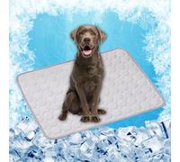 LONGCAO Tapis Rafraichissant Chien Portable 100 x 75 cm Soie Glacée Respirant Non Toxique, Coussin Lavable Durable Tapis Rafraichissant pour Chien Chat pour Été et Canicule, Gris