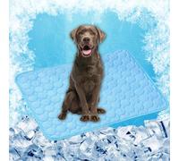 LONGCAO Tapis Rafraichissant Chien Portable 62 x 50 cm Soie Glacée Respirant Non Toxique, Coussin Lavable Durable Tapis Rafraichissant pour Chien Chat pour Été et Canicule, Bleu