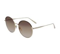 LONGCHAMP Femme LO131S 42821 718 Lunettes de soleil Métal Or Marron Ronde Normale Ombré