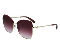 LONGCHAMP Femme LO156SL 722 Lunettes de soleil Métal Or Rouge Papillon Ombré