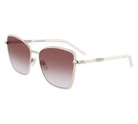 LONGCHAMP Femme LO167S 108 Lunettes de soleil Métal Blanc Marron Papillon Normale Normale